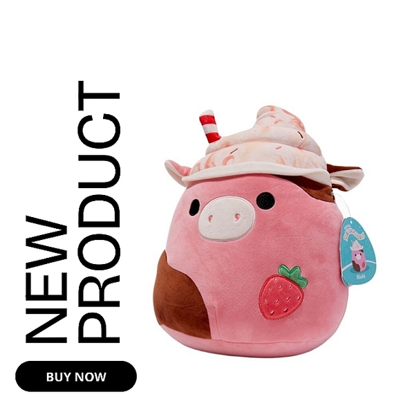 Squishmallows Other - ✨NEW Rishi Starwberry Milk Cow Latte 12" Squishmellow Crossover